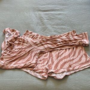 Nordstrom Blush Zebra Print Pajama Set